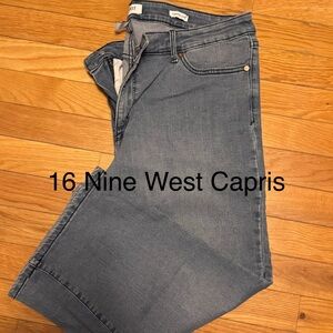 Nine West Light Blue Denim Capris